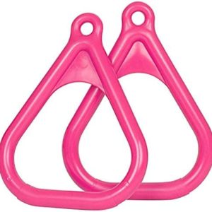 Swing Set Stuff Plastic Trapeze Rings with SSS Logo Sticker, Pink