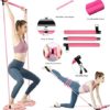 LALAHIGH Push Up Board, Portable Home Workout Equipment for Women & Men, 30 in 1 Home Gym System with Pilates Bar, Resistance Band, Booty Bands, Pushup Stands for Body Shaping - Pink Series - Image 3