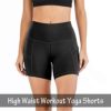 WANGRENL Biker Shorts for Women High Waist Yoga Shorts Tummy Control Workout Running Shorts with Pockets - Image 3
