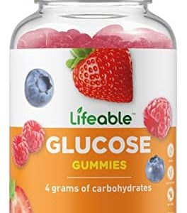 Lifeable Glucose Gummies - Great Tasting Natural Flavor Gummy - Gluten Free GMO-Free Chewable - for Adults and Kids - 90 Gummies