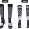 Ski Socks 2 Pair Skiing Socks Women Men Thermal Long Knee High Warm Winter Snow Skating Snowboarding Socks with Elastic Cuff - Image 8