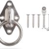 heyous 2-Pack M8 304 Stainless Steel Heavy Duty Pad Eye Hook Plate Staple Ring with Mounting Screws for Yoga Hammock Swing Marine Boat Application - Image 5