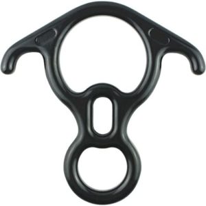 PROND Terminal 8 Descender, Rescue Figure 8 Descender with Lock Off Ears, 50KN Aluminum Alloy Bent-Ear Descender for Climbing Rescuing Or Escaping Descender, Climbing Belay & Rappel Equipment