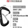 TITECOUGO 12KN Heavy Duty Lightweight Carabiner Clips Rated 2645 LBS Perfect Gear (1,2,4,5 Pack) - Image 2