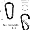 XIECHANEE 30PCS Aluminum Carabiner Clips, 2" D Shape Spring Snap Hooks Carabiner with 30PCS Keyring Keychain Hook - Image 2