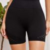 MakeMeChic Women's Solid Sporty Shorts Cut Out Side Elastic Waist Yoga Workout Biker Shorts - Image 4