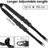 CVLIFE Two Points Sling with Length Adjuster Traditional Sling with Metal Hook for Outdoors Black 2 Pack - Image 3