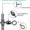 JSHANMEI Sleeve Swivels Fishing Cross Line Swivels 3 Way Swivels Fishing Three Way Crimp Swivel Heavy Duty Brass Triple Swivels Saltwater Fishing Tackle - Image 2
