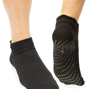 Gaiam Yoga Socks -Non Slip Fitness Sock Grips for Women & Men Ideal for Home Use & All Types of Yoga, Barre, Dance,Black