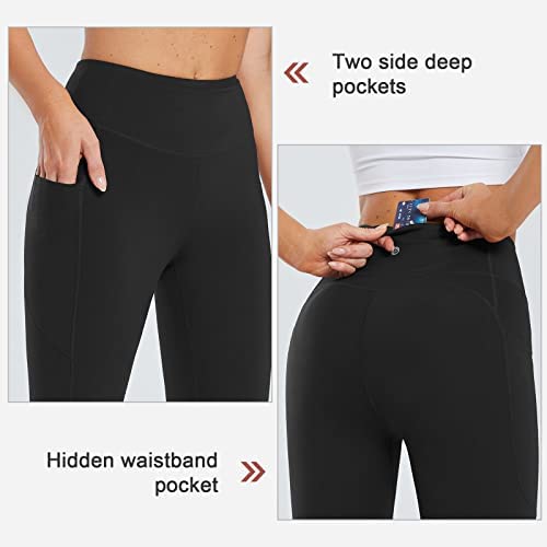 BALEAF Women's Long Biker Yoga Compression Shorts High Waist Knee Length Spandex Workout Shorts with Pockets - Image 3
