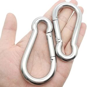 4 Inch Spring Snap Hook Carabiner, 304 Stainless Steel Snap Hook Heavy Duty Carabiner Clip for Carabiner Outdoor, 2 Pack