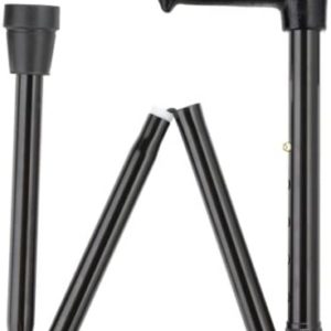 Palm Grip Folding and Adjustable Cane with Black Handle and Black Shaft, Right Hand Item DHAR-9052808