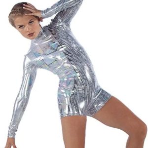 Alexandra Collection Time to Shine Metallic Foil Biketard
