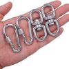 WENORA 5Pcs M6 304 Stainless Steel Swivel Ring Double Ended Swivel Eye Hook, 5Pcs M6 Spring Hook, for Marine Mooring Swivel Tree Swing, Hanging Hammock, Hanging Rotating Device - Image 5