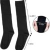 4 Pairs Women's Cotton Knee High Socks, Casual Solid Knit Knee Socks - Image 3