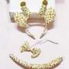 FWTURG 2 set Animal Giraffe Headband Ears Tail Halloween Dress Up Costume set, Yellow - Image 3