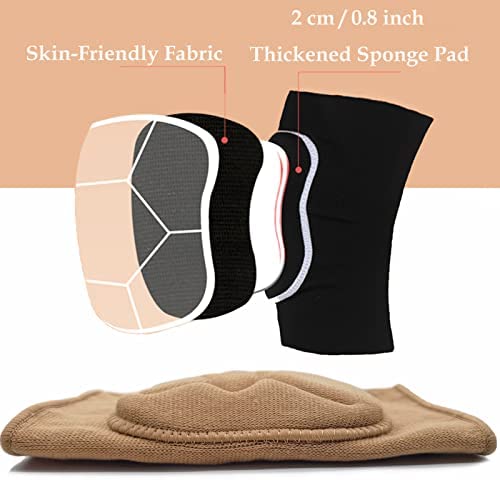 DANCEYOU Dance Knee Pads Thick Soft Sponge Volleyball Knee Brace for Big Kid Teen Adults Workout Knee Protector Football Pole Dance Yoga Tennis Running - Image 4