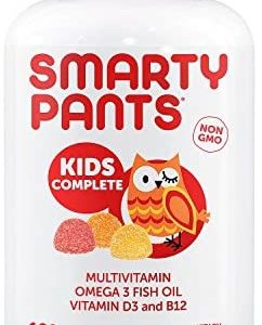 SmartyPants Kids Complete Gummy Vitamins: Multivitamin & Omega 3 DHA/EPA Fish Oil, Methyl B12, Vitamin D3, limited Valuesize pack of 180 count Total