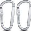 HOUTIONWELL 4 PCS 3" Carabiner Hooks Clips Hammock Locking Carabiner Heavy Duty 500LBS Screw Spring-Loaded Gate Snap Gear Clip Utility Hooks Backpack Hanging Buckle for Camping Hiking Fishing - Image 5