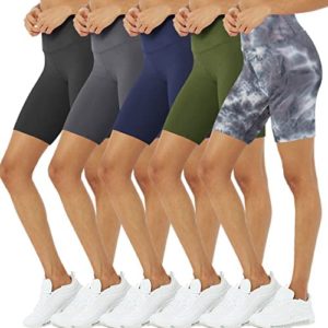 VALANDY 5 Pack Biker Shorts for Women High Waist Workout Yoga Shorts Stretch Spandex Running Gym Short Pants