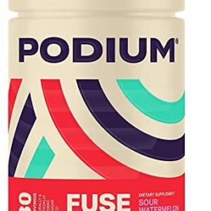 Podium Nutrition, Fuse Pre Workout Powder, Sour Watermelon, 30 Servings, Beta Alanine and Caffeine for Energy, Gluten Free, Soy Free, Dairy Free