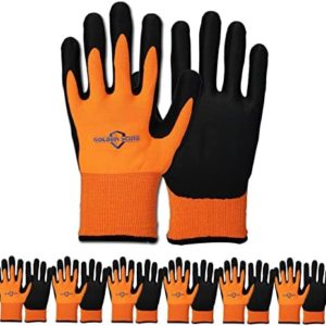 Golden Scute Winter Work GLoves, Fleece Lined Waterproof Thermal Freezer Gloves Cold Weather