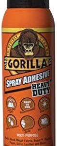 Gorilla Heavy Duty Spray Adhesive, Multipurpose and Repositionable, 14 Ounce, Clear, (Pack of 1)