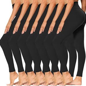 SYRINX 7 Pack High Waisted Leggings for Women - Buttery Soft Tummy Control Yoga Pants for Workout Running