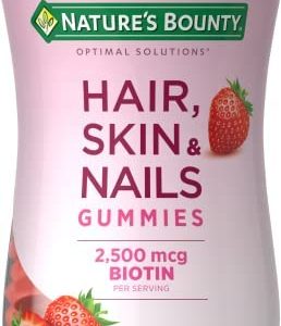Nature's Bounty Vitamin Biotin Optimal Solutions Hair, Skin and Nails Gummies, 200 Count