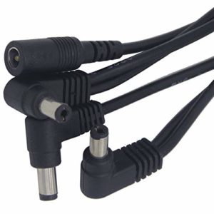 AUGIOTH DC 3-Way 5521 Right Angle Plug Daisy Chain Power Cable Guitar Effect Pedal Power Supply Splitter Cable