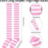 Apoway 6 Pairs Extra Long Striped Thigh High Socks Over the Knee Socks Tube Socks Warm Thigh High Stockings for Women - Image 2