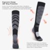 Ski Socks 2 Pair Skiing Socks Women Men Thermal Long Knee High Warm Winter Snow Skating Snowboarding Socks with Elastic Cuff - Image 2