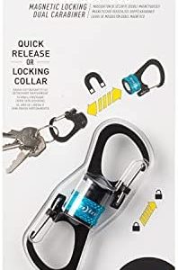 Nite Ize MSBL-03-R7 SlideLock 360° Magnetic Locking Dual Carabiner, Blue