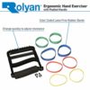 Sammons Preston 51792 Rolyan Ergonomic Hand Exerciser with Padded Handle, Adjustable Squeeze Tool,Rubber Bands for Progressive Resistance,Improves Grip Strength in Fingers,Hand & Thumb, Black,4 Pair - Image 6