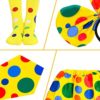 5 Pieces Clown Costume Kit, Clown Rainbow Headband, Tutu Skirt, Clown Tie and Clown Glasses,Rainbow Polka Dot Knee Thigh High Stocking for Clown Parties Carnivals Pretend Play Cosplay Party - Image 3