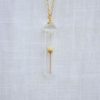 Daisy Ivory Real Flowers Transparent Glass Bottle 18k Gold Plated Chain Long Necklace - Image 5