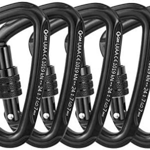 GM CLIMBING Screwgate Locking Carabiner CE UIAA Certified Heavy Duty for Rock Climbing Mountaineering Rigging Belaying Caving Lightweight Outdoor Equipment