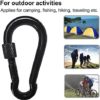YCLOVE 4 PCS 3" Carabiner Hooks Clips Hammock Locking Carabiner Heavy Duty 500LBS Screw Spring-Loaded Gate Snap Gear Clip Utility Hooks Backpack Hanging Buckle for Camping Hiking Fishing Black - Image 3