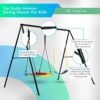 Simply Cones Saucer Swing Set for Kids - 440lbs Max Weight Capacity, Indoor & Outdoor Play Set with Round Swing & Regular Swing Seat - Heavy Duty Steel A-Frame, Easy to Assemble, Accessories Included - Image 4