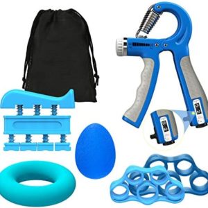 MoKo Metal Hand Grip Strengthener Kit, Heavy Duty Hand Grip Workout Set Hand Grippers (22 to 132 lb) Finger Exerciser Wrist Strengthen Trainer for Hand Exercising, Muscle Builder, Pain Relief