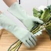 Household Cleaning Gloves,2-Pairs Long Sleeves PVC Reusable Dishwashing Gloves with Cotton Flocked Liner - Image 4