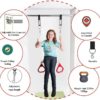 DreamGYM Doorway Sensory Swing Kit - Blue Compression Swing and Trapeze Bar with Red Gym Rings Combo - Image 6