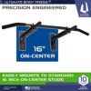 Ultimate Body Press Wall Mount Pull Up Bar - Image 3