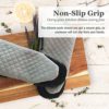Cuisinart Quilted Oven Mitts, Set of 2 - Heat Resistant Oven Gloves with Silicone Non-Slip Grip, Convenient Hanging Loop, and Insulated Pockets - Ideal for Handling Hot Cookware - Drizzle Grey - Image 6
