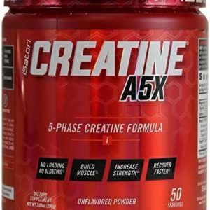 iSatori Creatine A5X Advanced 5-Phase Creatine Monohydrate Powder for Muscle Growth, Strength Building, & Recovery - Dietary Supplement for Training & Weight Lifting - Unflavored (50 Servings)