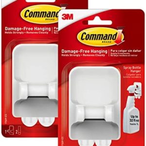 Command 17009-ES Spray Bottle Hanger, 2 Holders, White