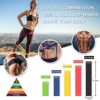 24pcs Resistance Bands Set Workout Bands with 5 Stackable Exercise Bands, 5 Resistance Loop Bands, 2 Core Sliders, Door Anchor, Ankle Straps, Jump Rope,Hand Grip Strengthener - Image 3