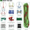 65FT Ninja Warrior Obstacle Course for Kids - Double Longest Slacklines with 10 Most Complete Accessories for Kids, Swing, Trapeze Swing, Rope Ladder, Obstacle Net Plus 1.2M Arm Trainer - Image 8