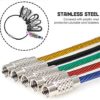10 Pack Aluminum D-Ring Carabiners, YuCool D Shape Keychain Clips Hook Spring-Loaded for Camping Hiking Fishing, with 10 Stainless Steel Wire Keychains, 10 Key Rings - Multi-Color - Image 5