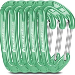 FresKaro 5pcs Nano Carabiner Clips, 8kN 1798lbs, Small Sturdy, Reliable Time-Tested Strong Spring Wiregate, Choice of 5colors